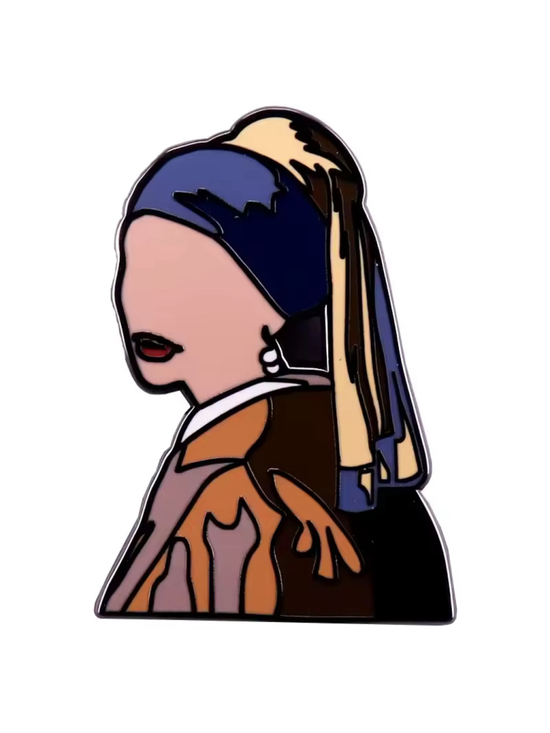 Unbranded Jewelry - Vermeer’s Girl with a Pearl Earring Classic Art Enamel Pin